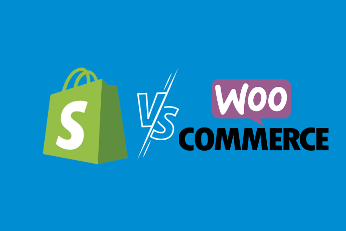 Shopify vs Woocommerce logo